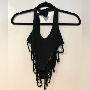 Superdown slit halter top